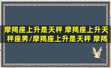 摩羯座上升是天秤 摩羯座上升天秤座男/摩羯座上升是天秤 摩羯座上升天秤座男-我的网站